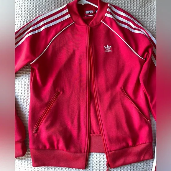 ADIDAS originals jacket S & pants XS, Womens SST Red Track Suit tricolor - Picture 2 of 10